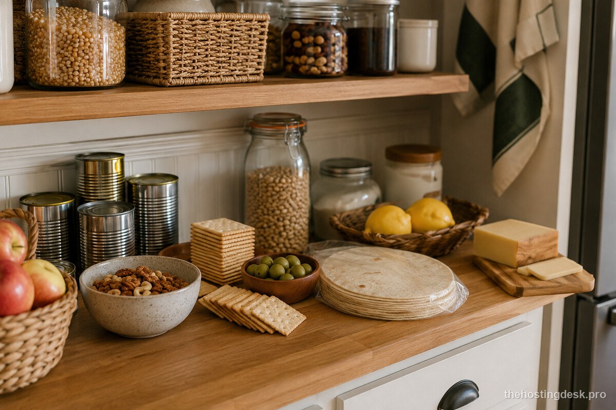 Normal pantry and refrigerator staples that can become quick appetizers for unexpected guests