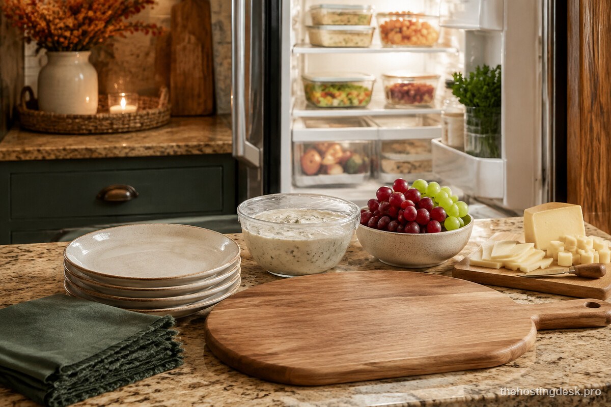 Make-ahead Halloween party snacks prepared in a home kitchen